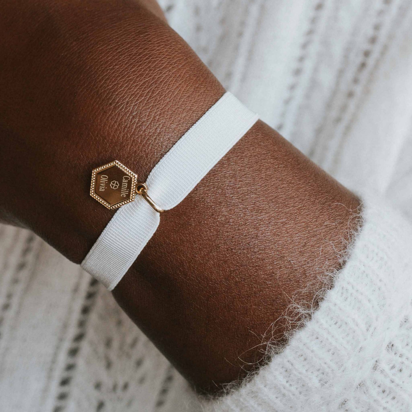 Bracelet Henriette perlé plaqué or jaune