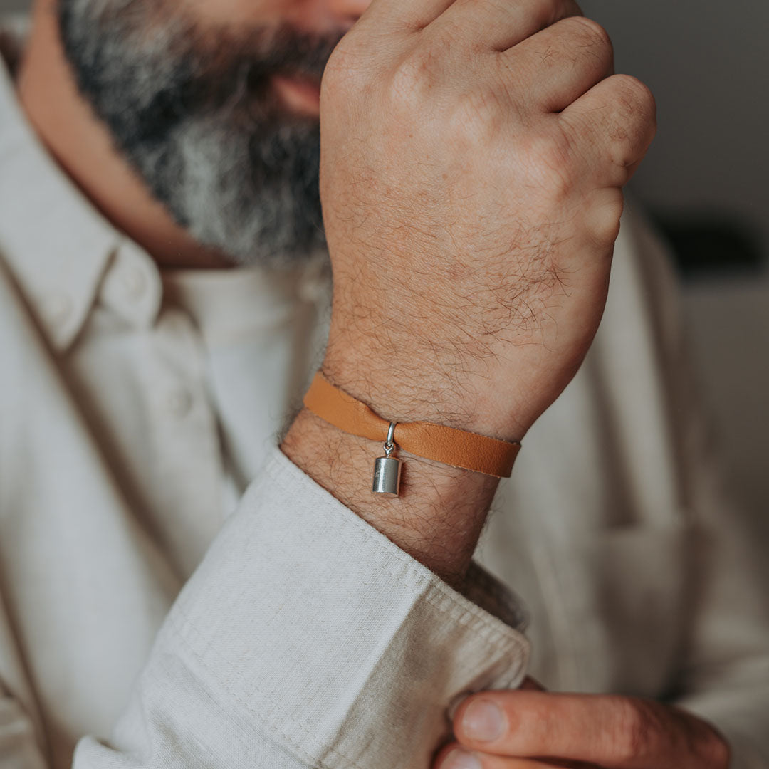 Bracelet MPP homme cuir camel