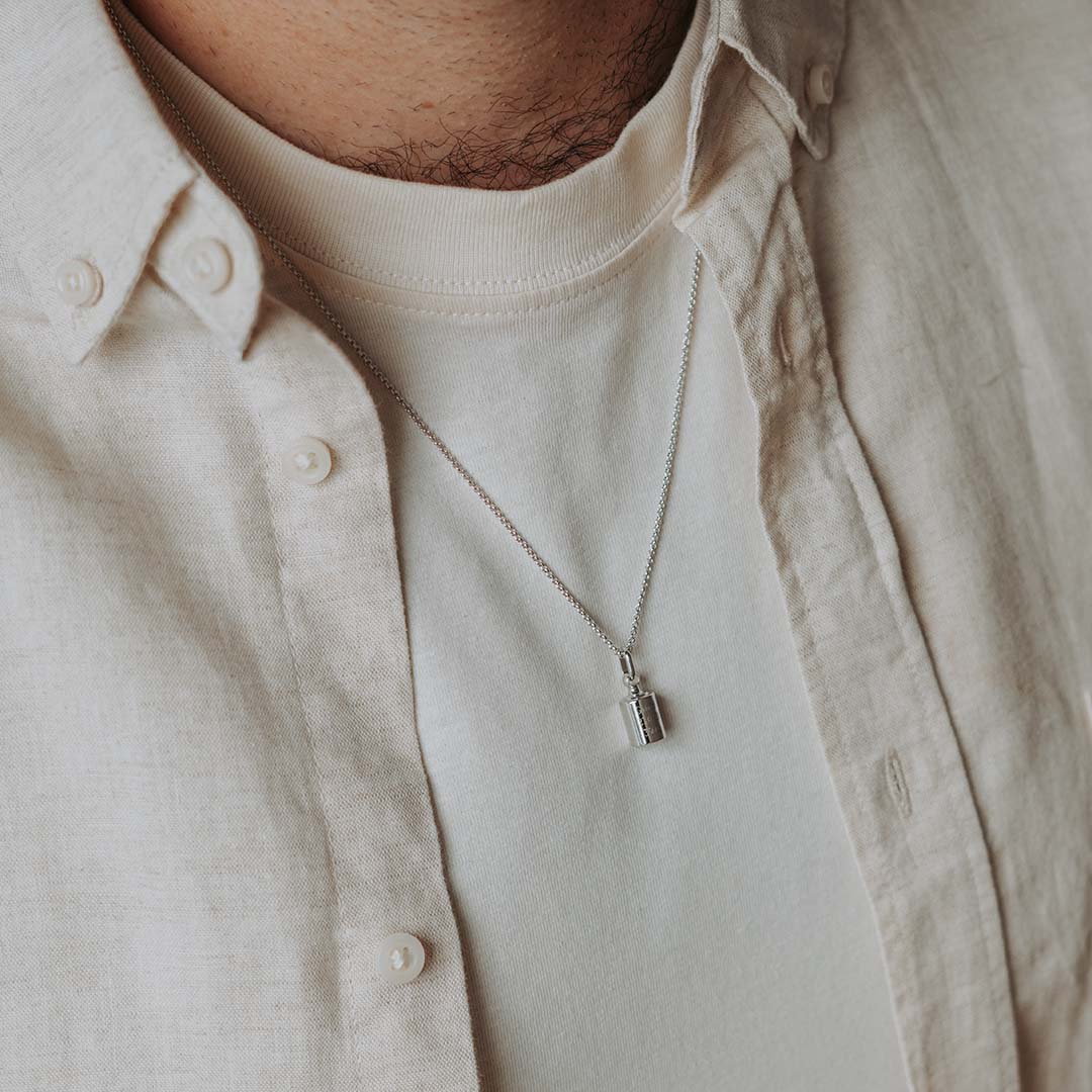 Collier Mon Petit Poids pour homme argenté rhodié