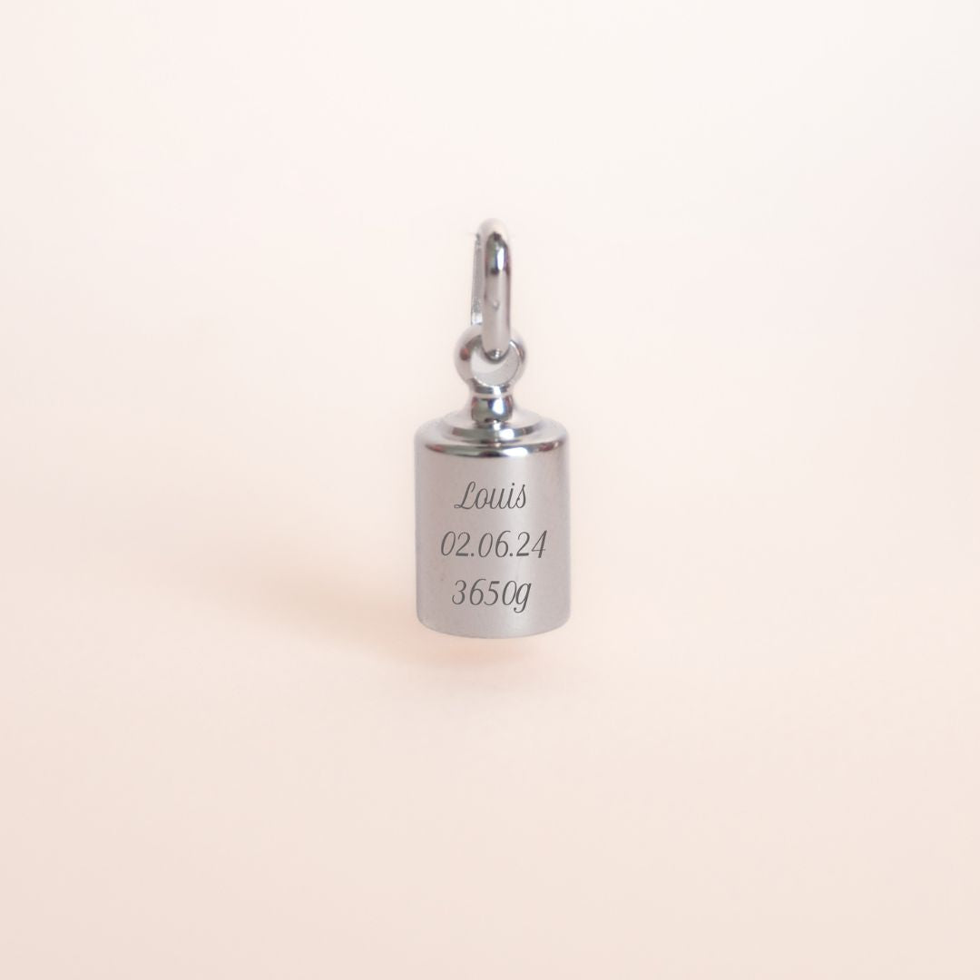 Pendentif Mon Petit Poids argenté rhodié