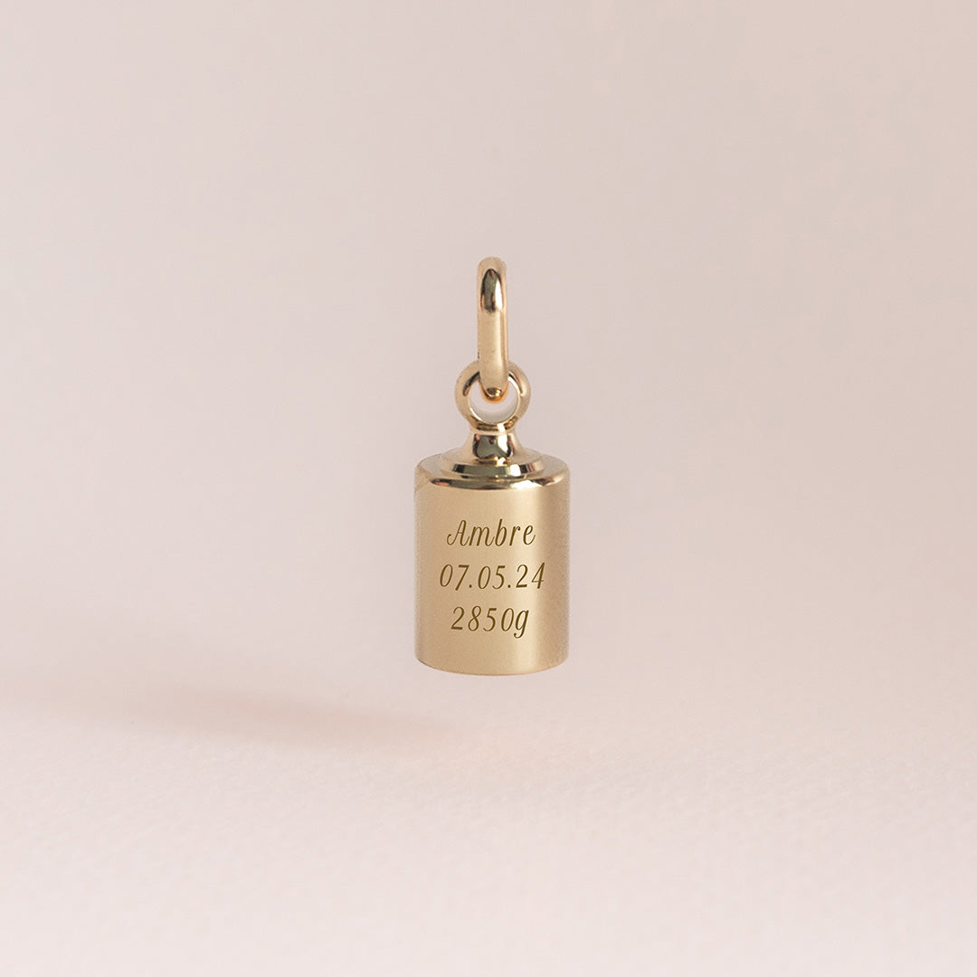 Coffret duo pendentifs - Mon Petit Poids plaqué or jaune