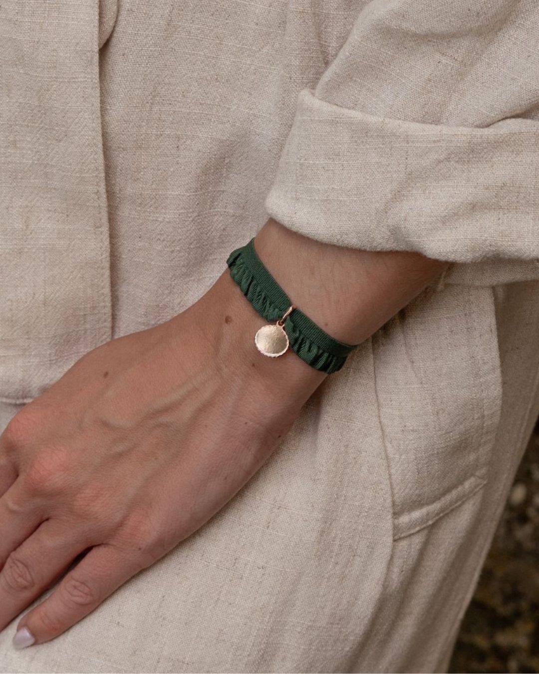 Bracelet Madeleine canelé plaqué or jaune