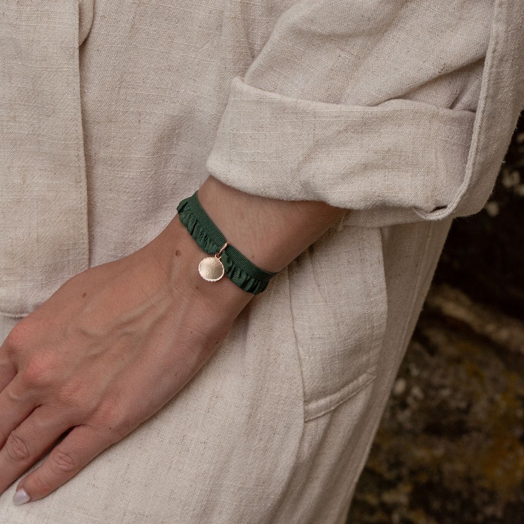 Bracelet Madeleine canelé plaqué or jaune
