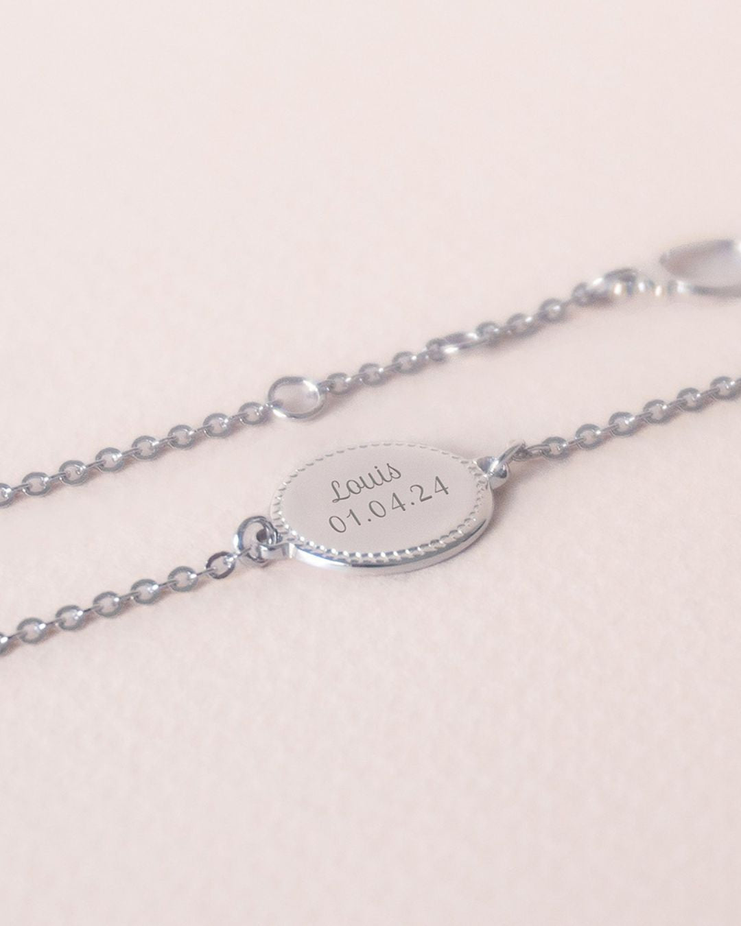Bracelet médaille Madeleine argenté rhodié