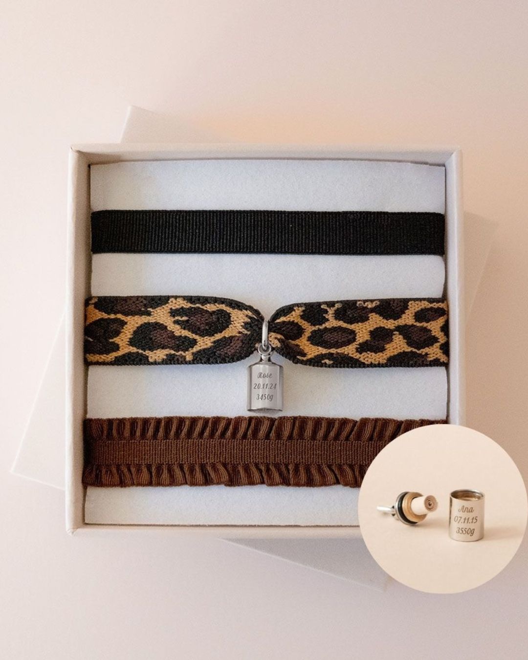 Coffret bracelets Mon Petit Secret léopard argenté rhodié