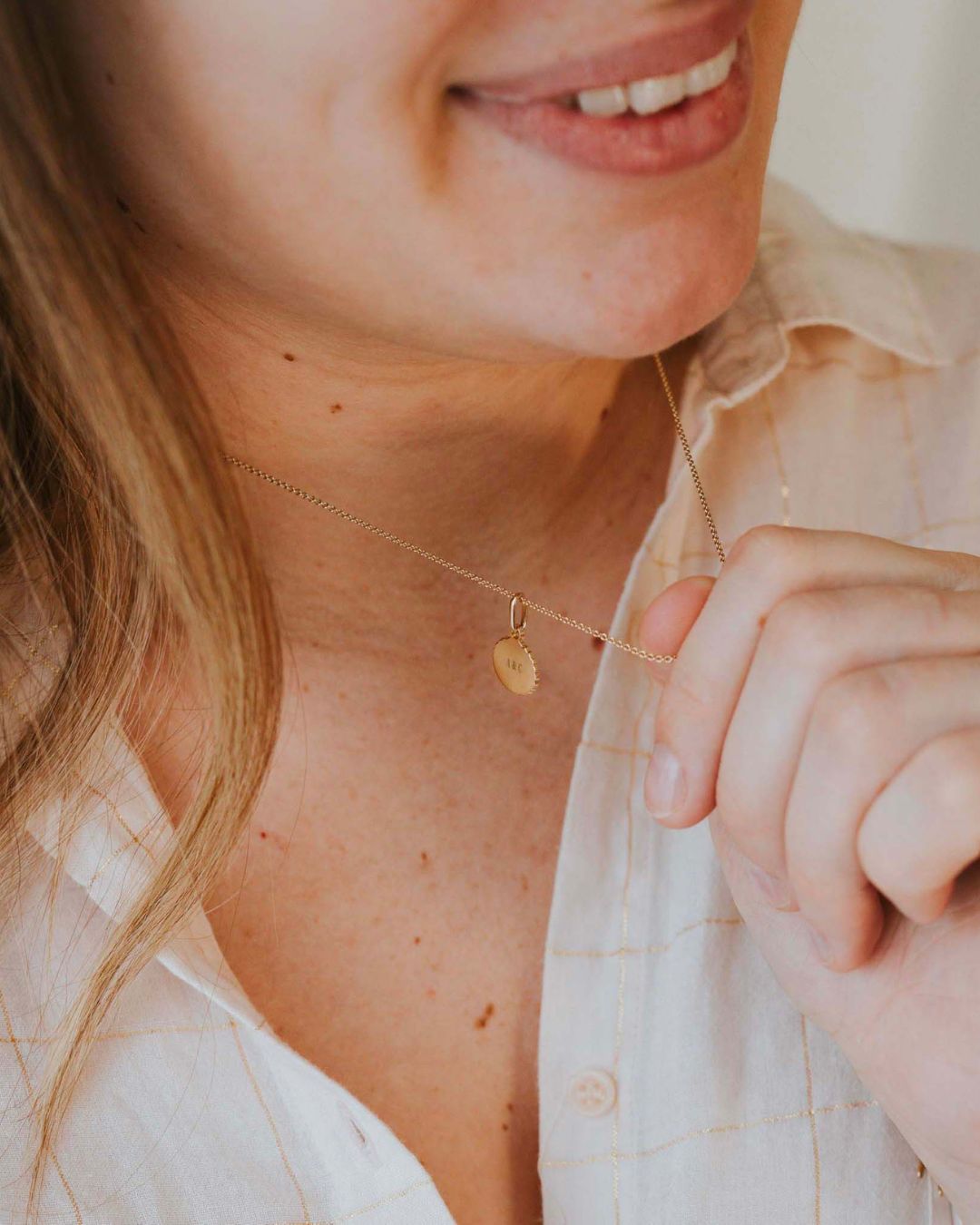 Collier Madeleine canelé plaqué or jaune