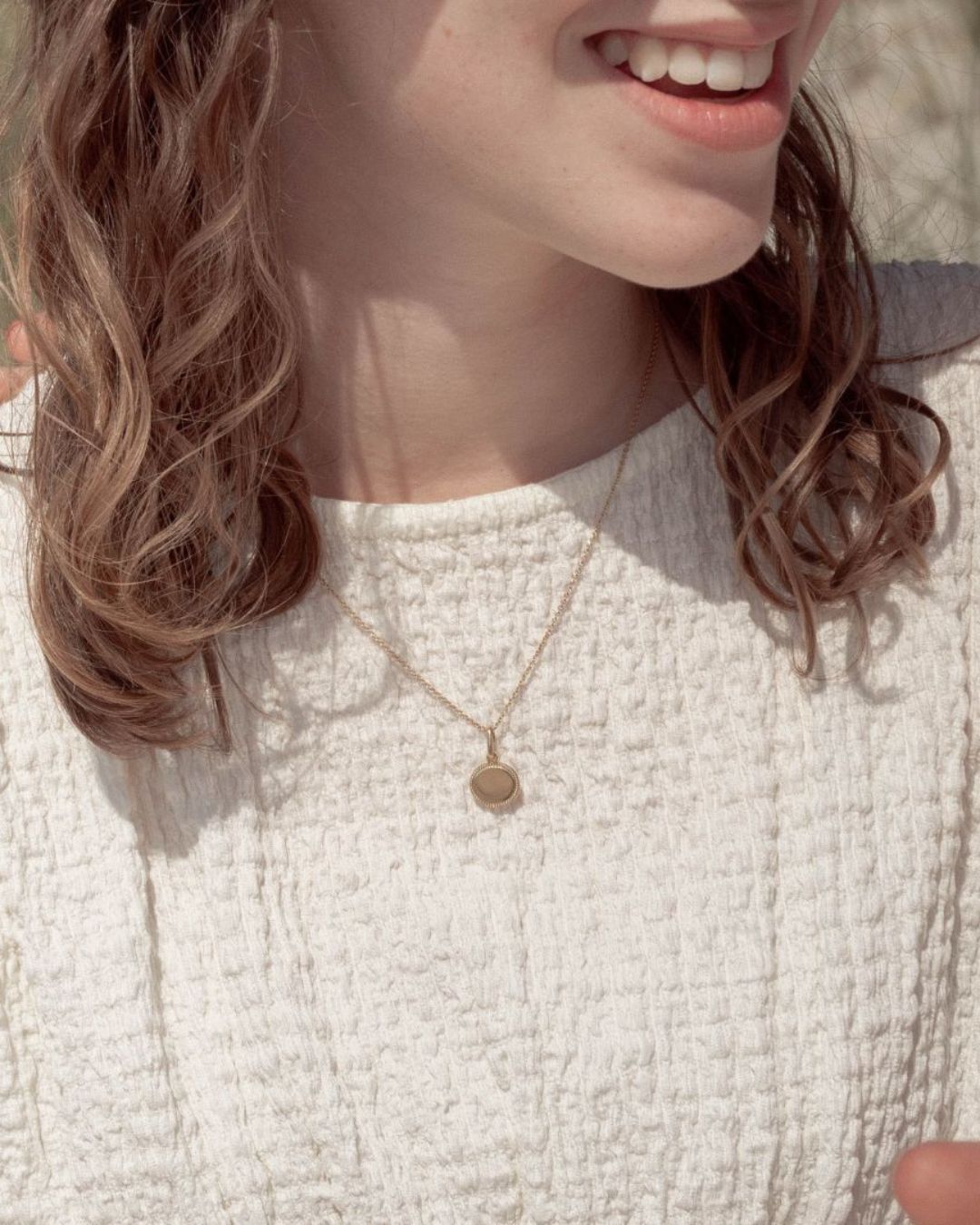 Collier Madeleine perlé enfant plaqué or jaune