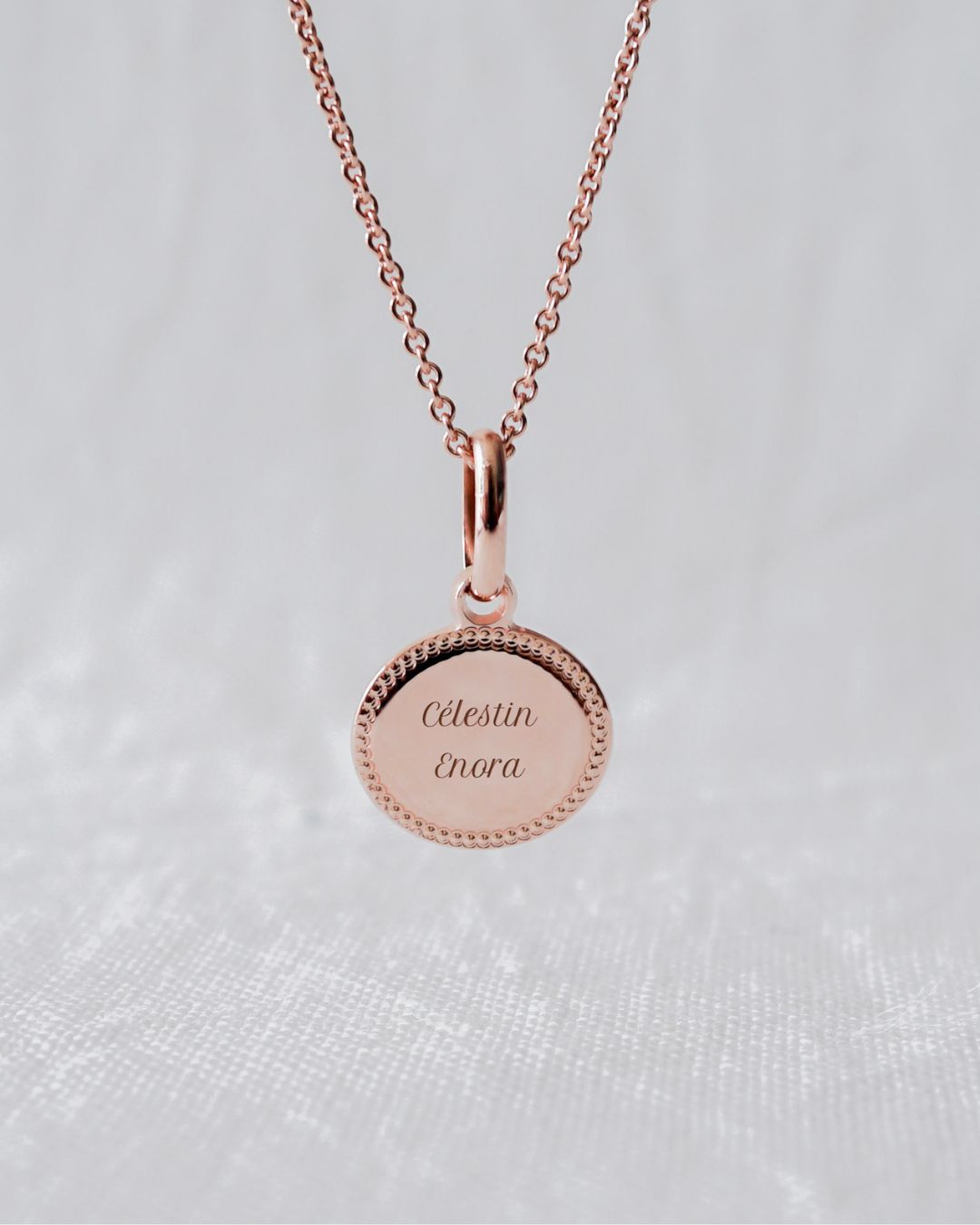 Collier Madeleine perlé enfant plaqué or rose