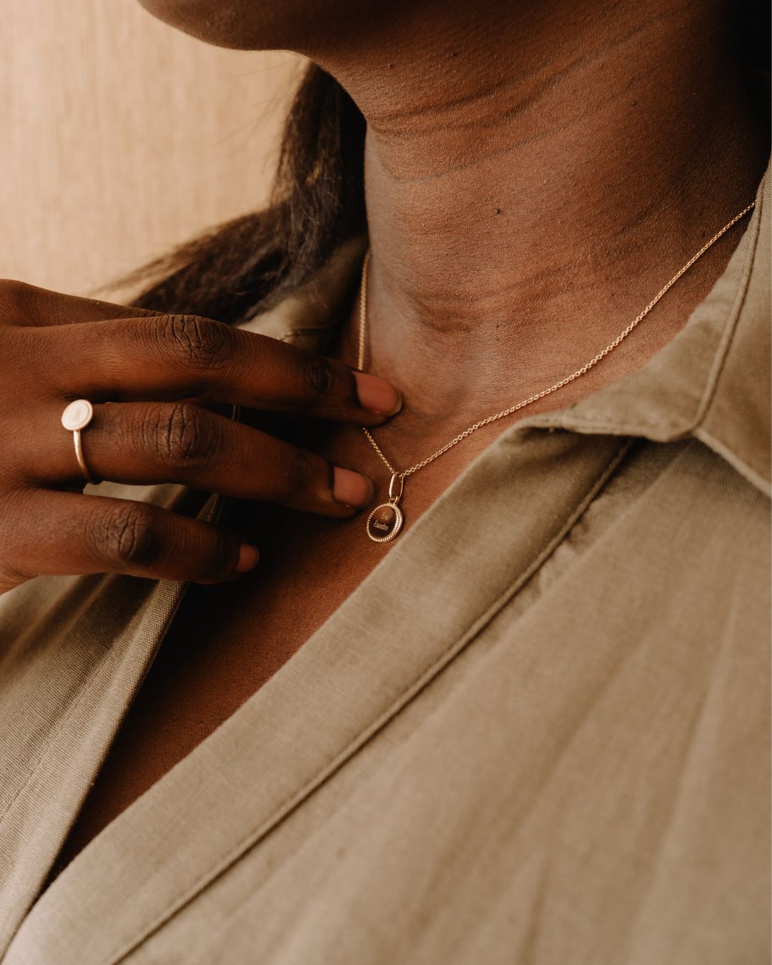 Collier Madeleine perlé plaqué or jaune