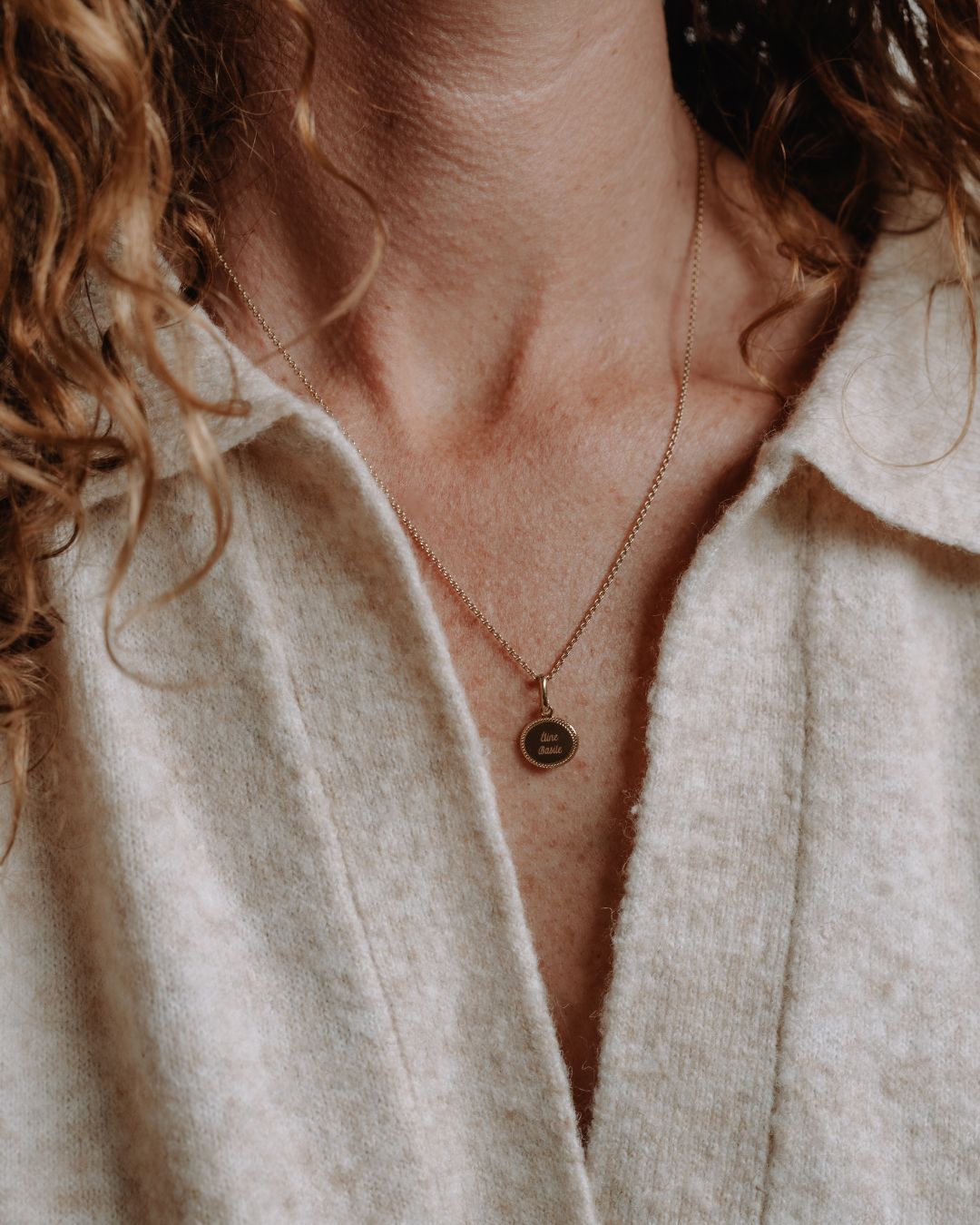 Collier Madeleine perlé plaqué or jaune