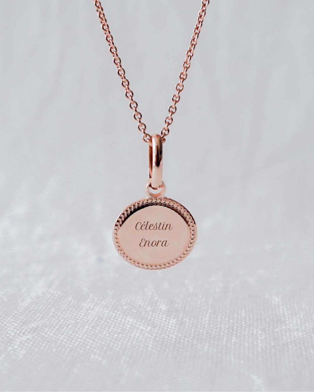 Collier Madeleine perlé plaqué or rose