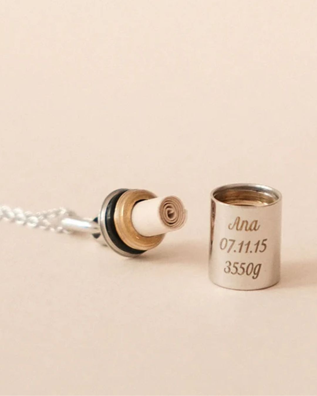 Collier Mon Petit Secret homme argenté rhodié