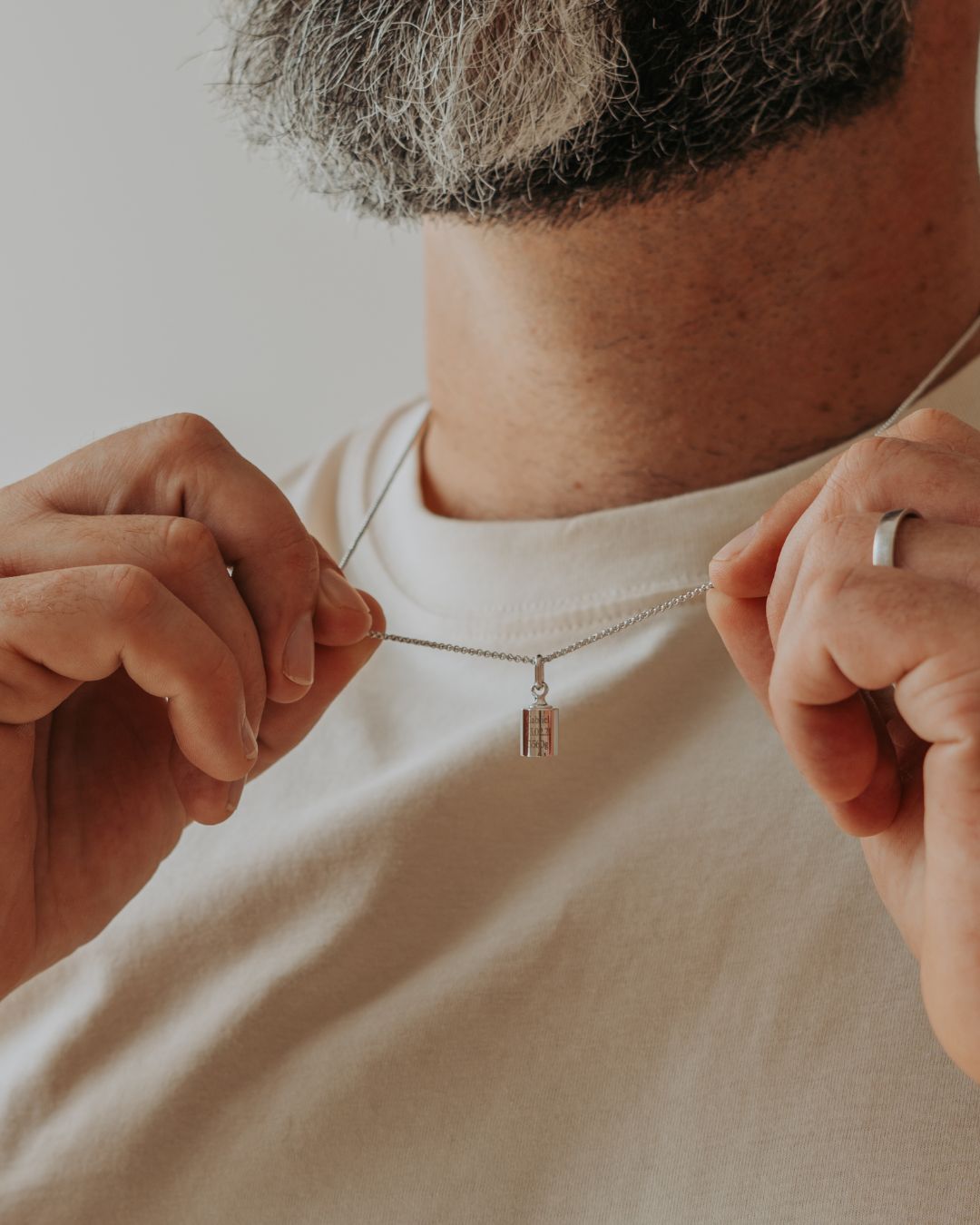 Collier Mon Petit Secret homme argenté rhodié
