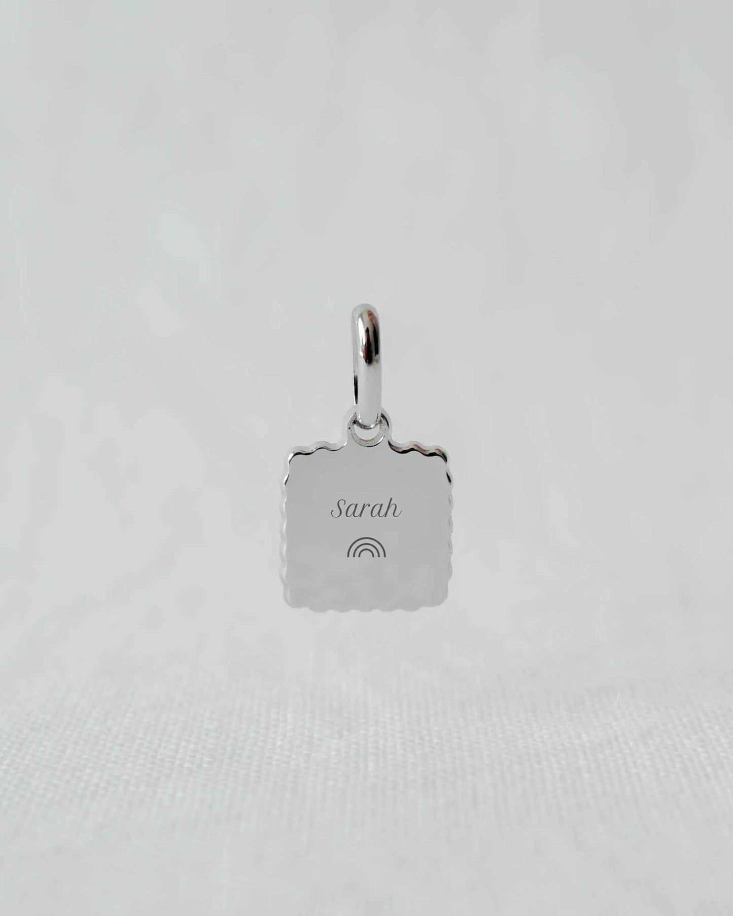 Médaille Alice canelé argenté rhodié