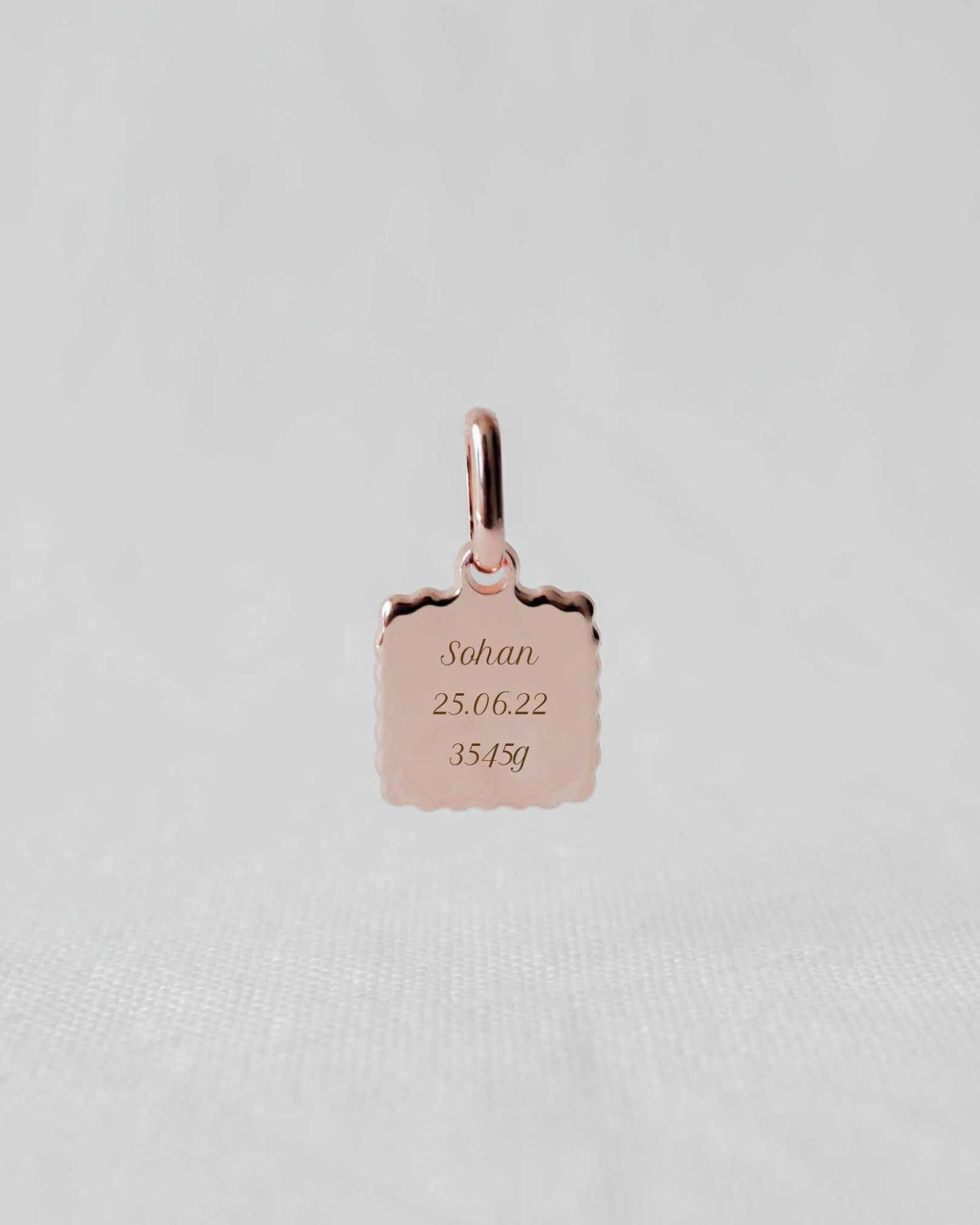 Médaille Alice canelé plaqué or rose