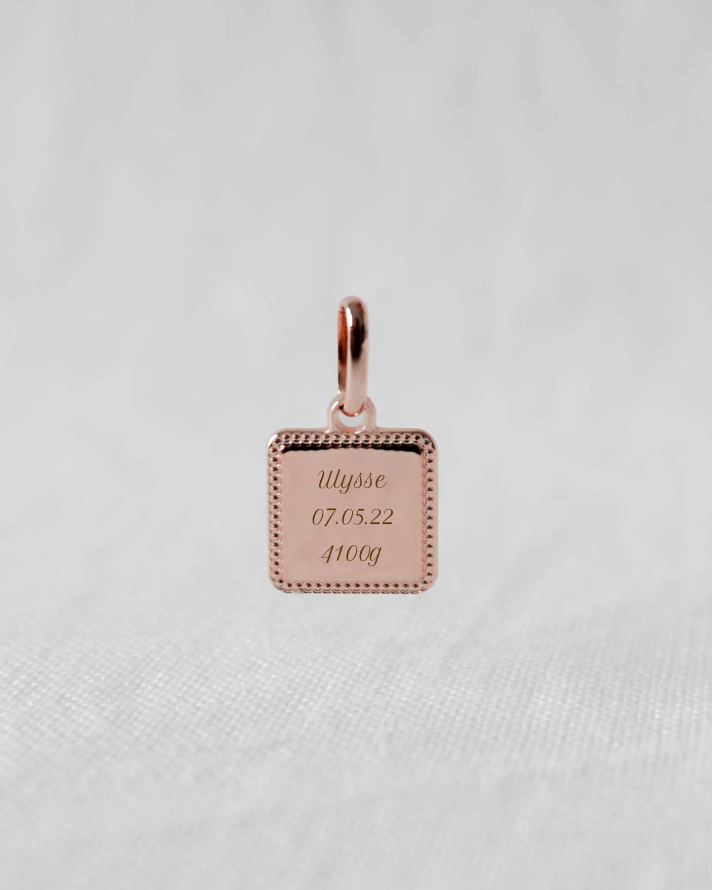 Médaille Alice perlé plaqué or rose