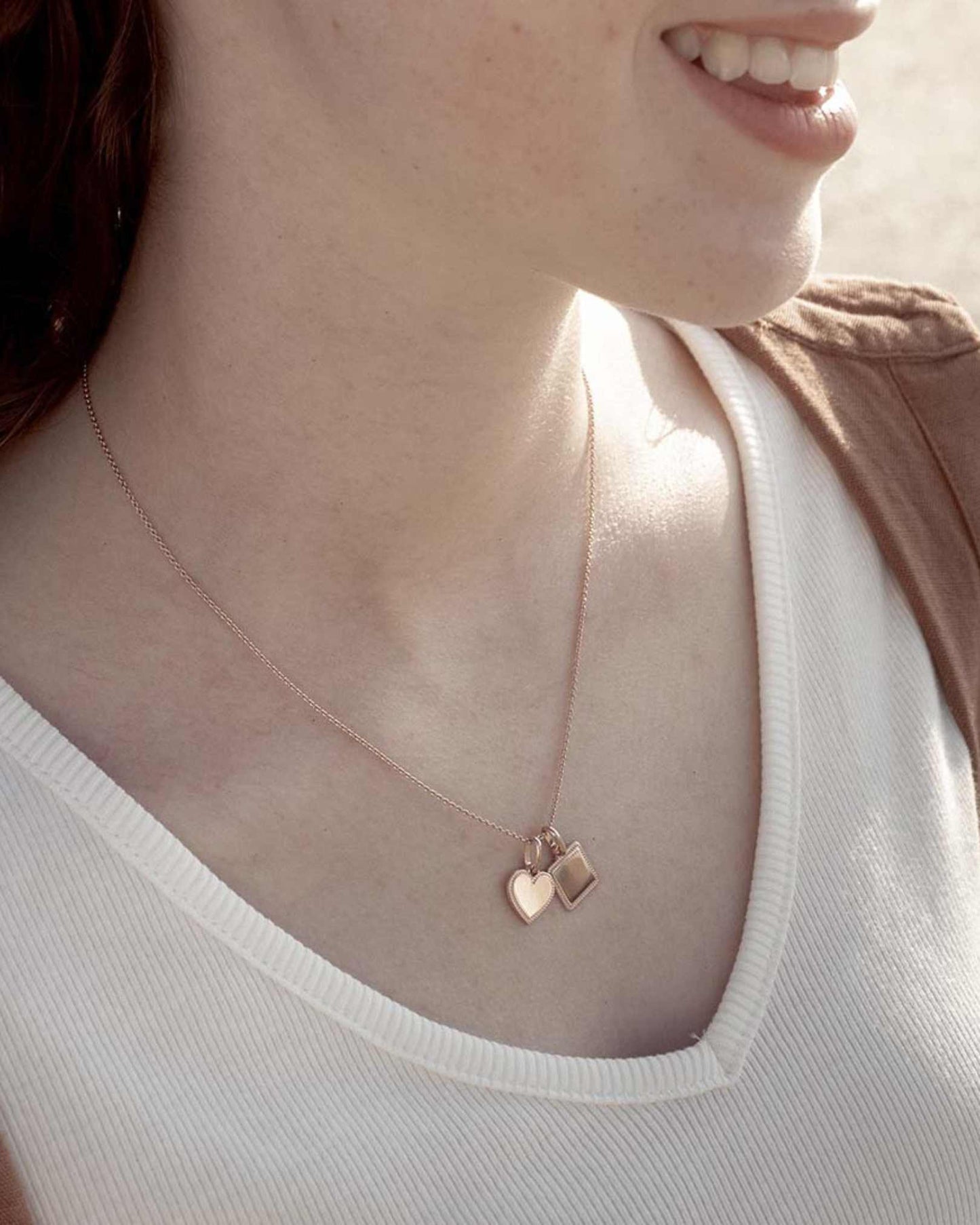Médaille Alice perlé plaqué or rose