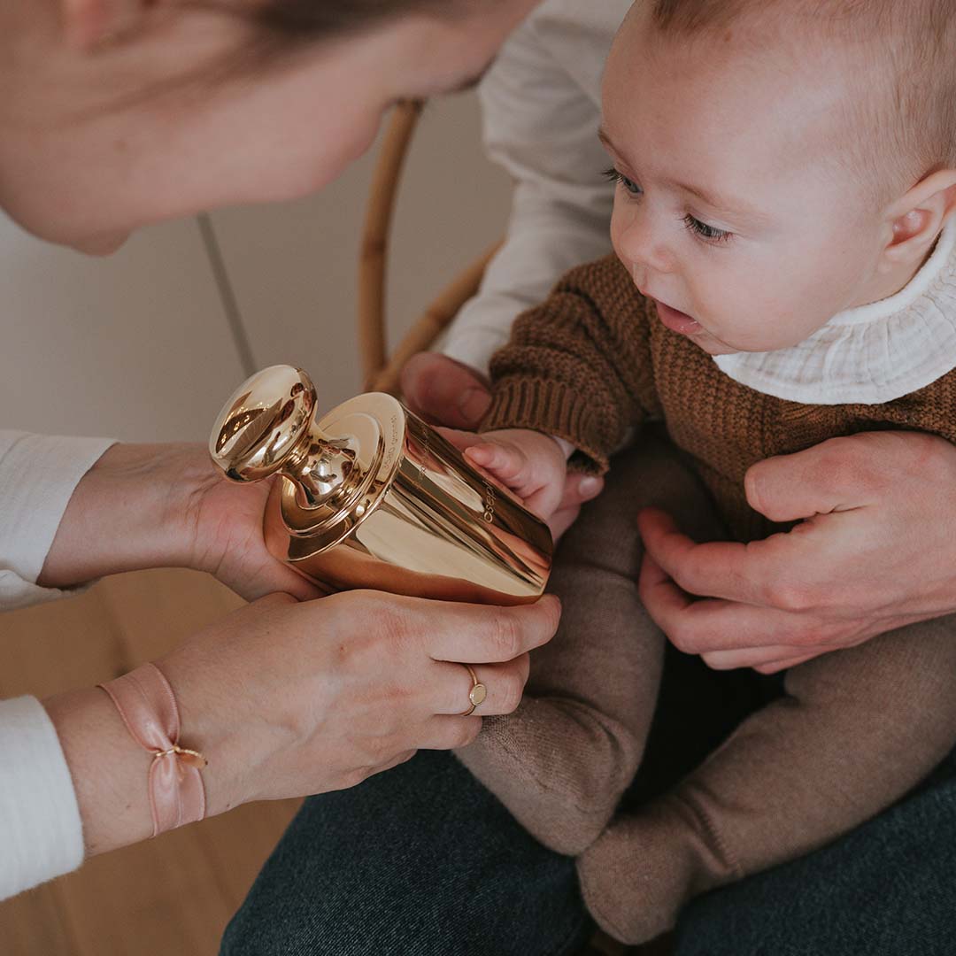 Objet Précieux Mon Petit Poids doré or jaune, cadeau de naissance symbolique et personnalisé