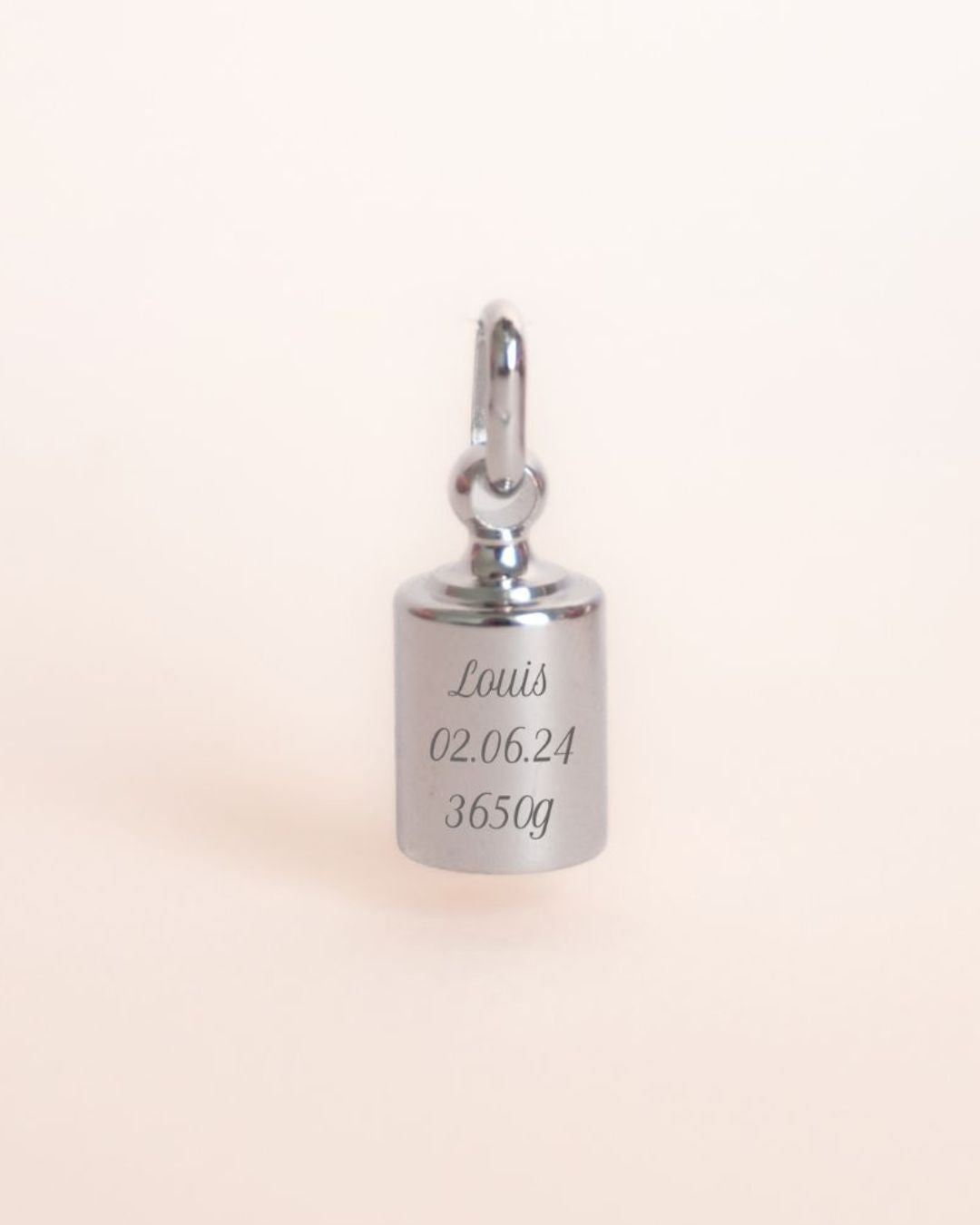 Pendentif Mon Petit Poids enfant argenté rhodié