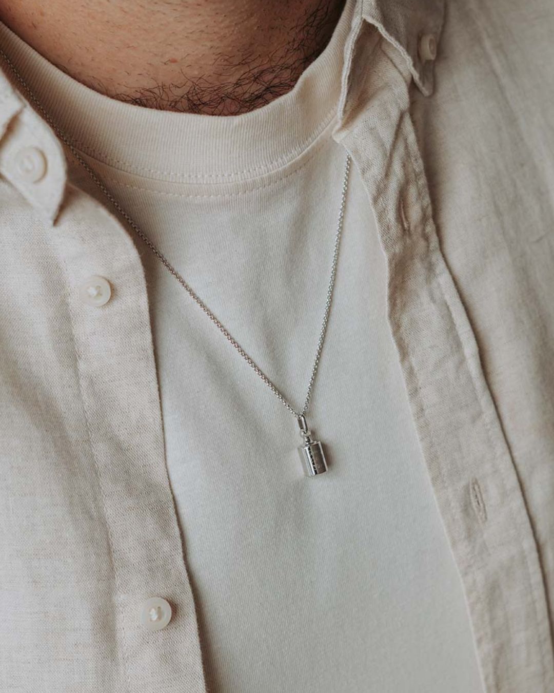 Pendentif Mon Petit Poids homme argenté rhodié