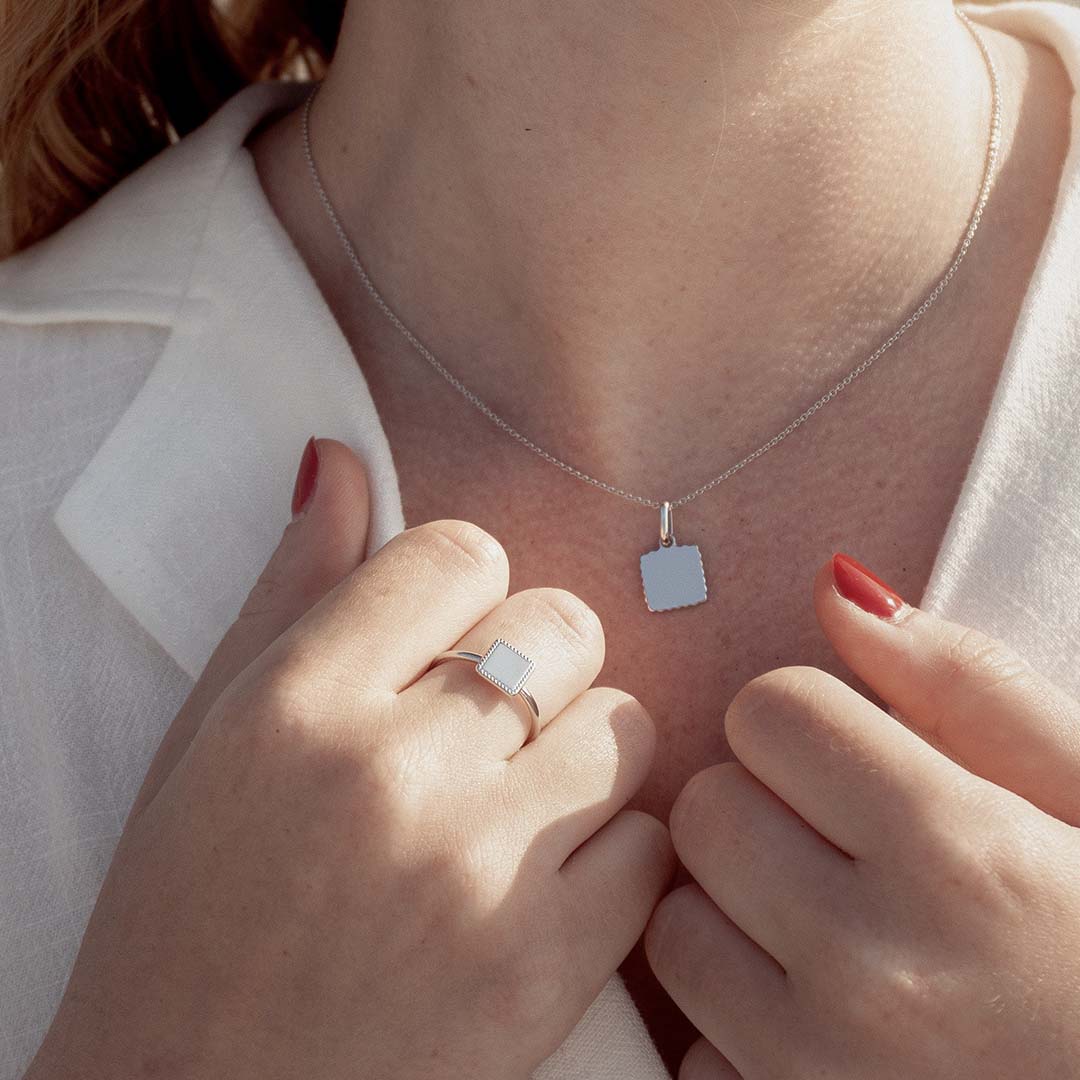 Bague Alice perlé argenté rhodié - Mon Petit Poids