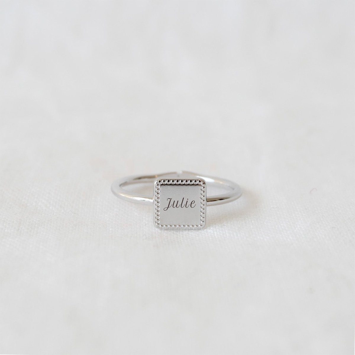 Bague Alice perlé argenté rhodié - Mon Petit Poids