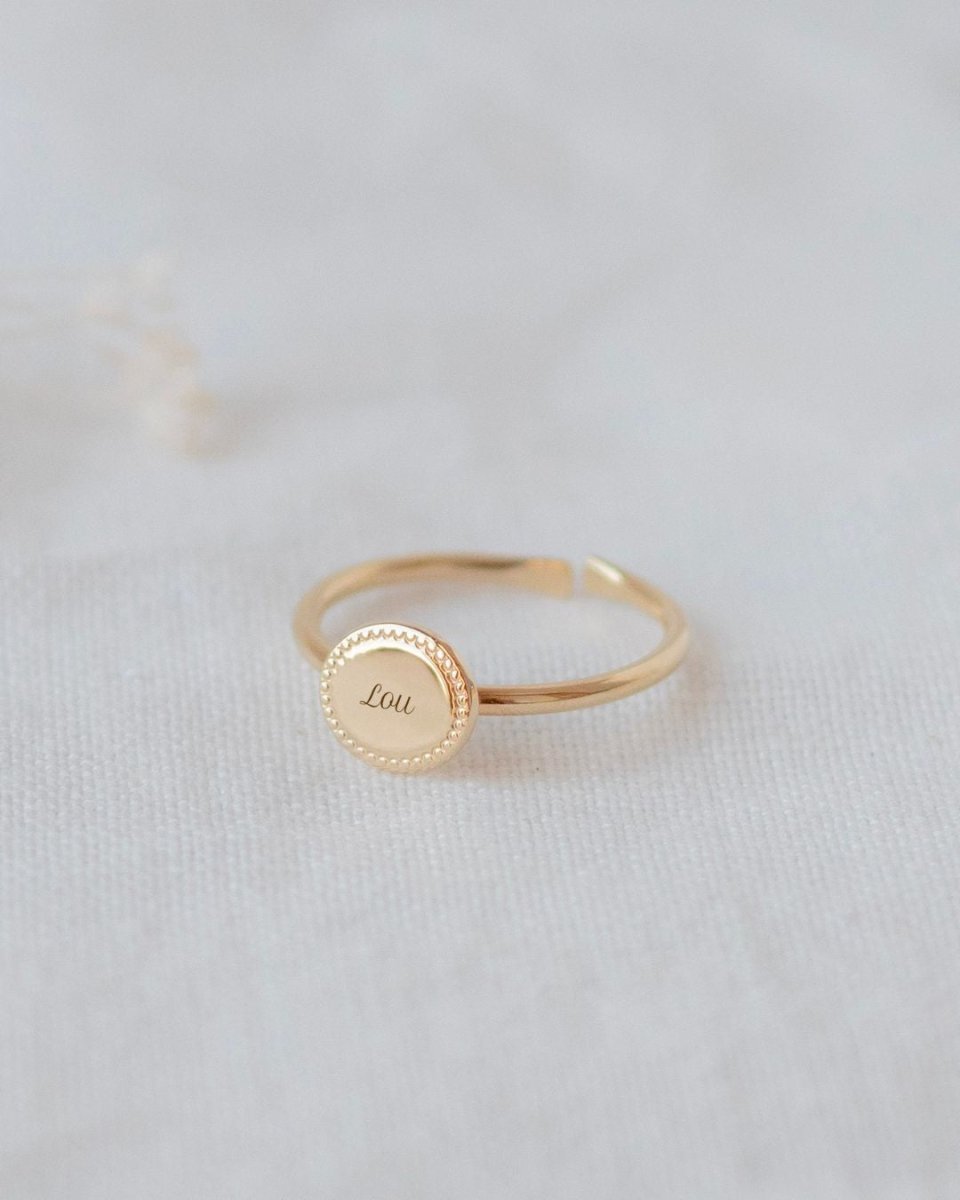 Bague Madeleine perlé plaqué or jaune – Mon Petit Poids