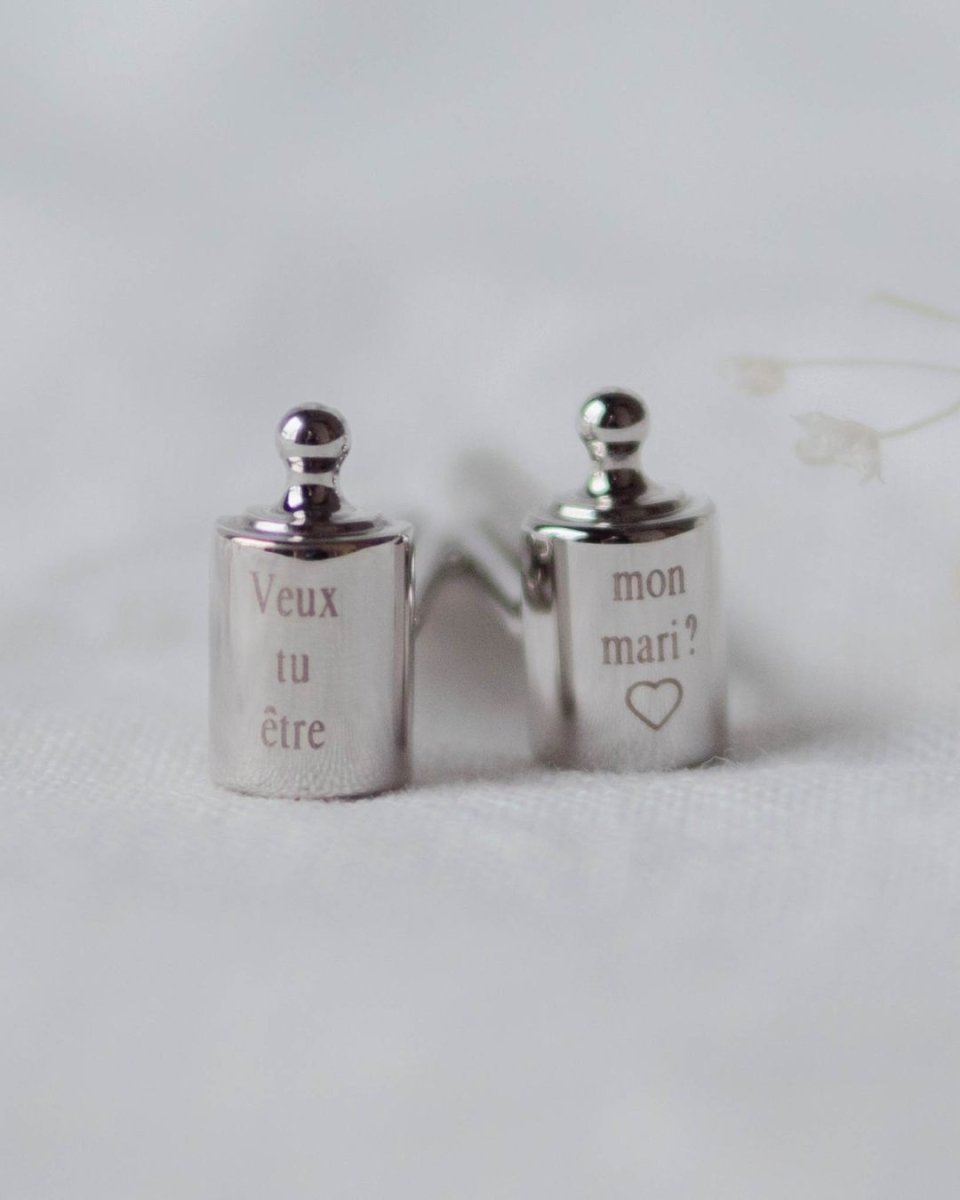 Boutons de manchette Mon Petit Poids palladium - Mon Petit Poids
