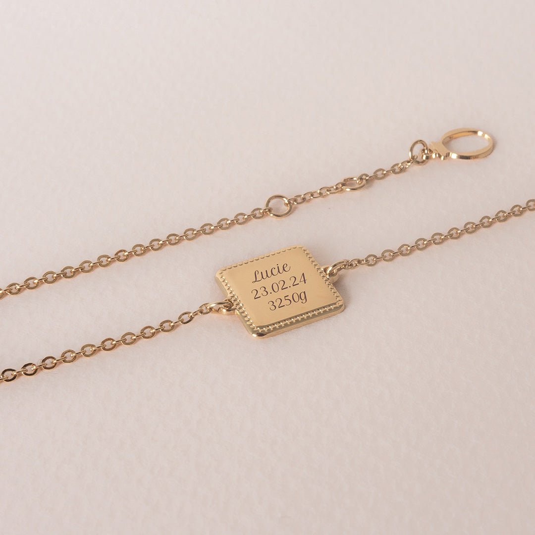 Bracelet médaille Alice plaqué or jaune - Mon Petit Poids