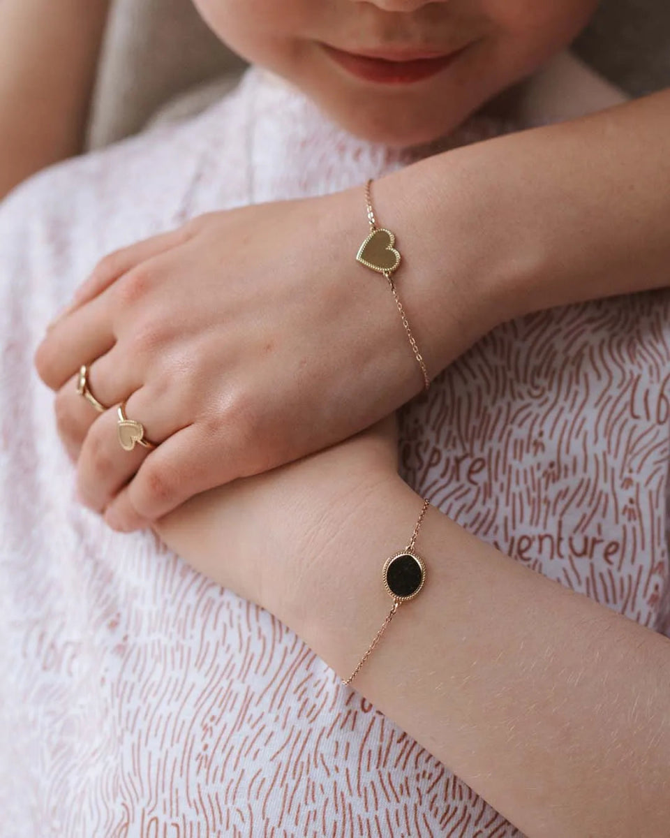 Bracelet médaille Simone enfant plaqué or jaune - Mon Petit Poids