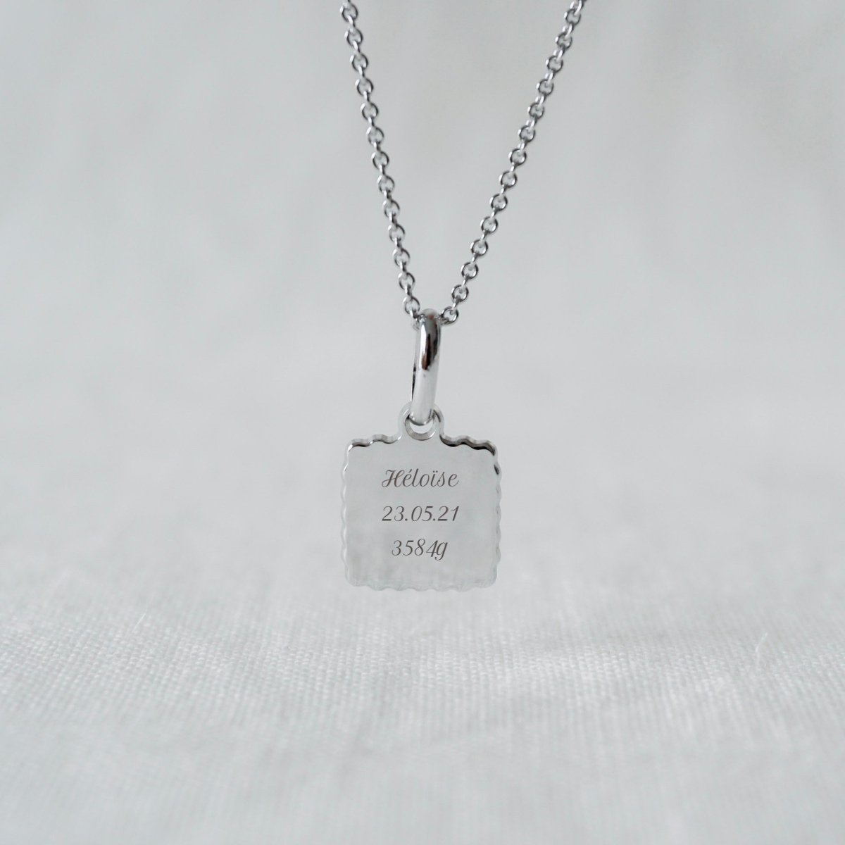Collier Alice canelé argenté rhodié - Mon Petit Poids