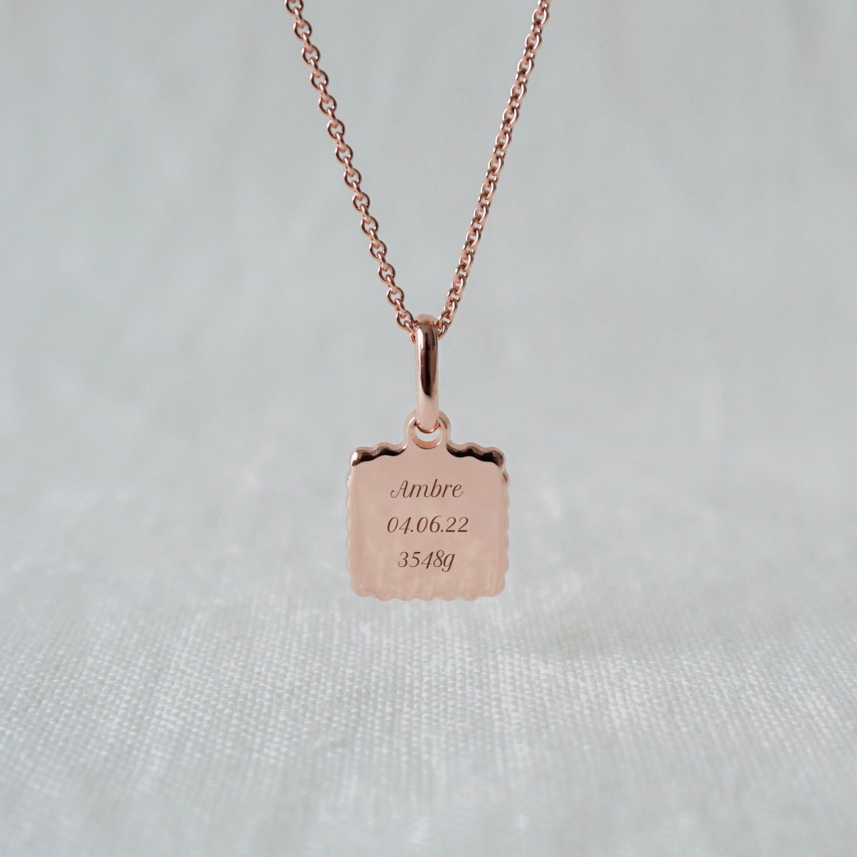 Collier Alice canelé plaqué or rose - Mon Petit Poids