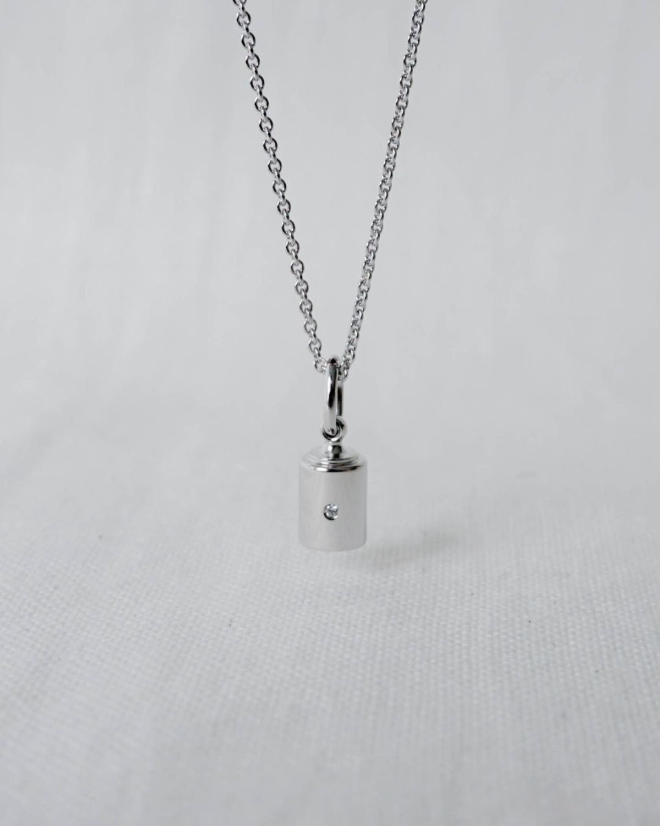 Collier Emotion homme 1 Diamant or blanc clos - Mon Petit Poids