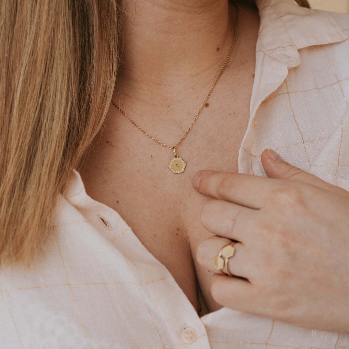 Collier Henriette martelé plaqué or jaune - Mon Petit Poids
