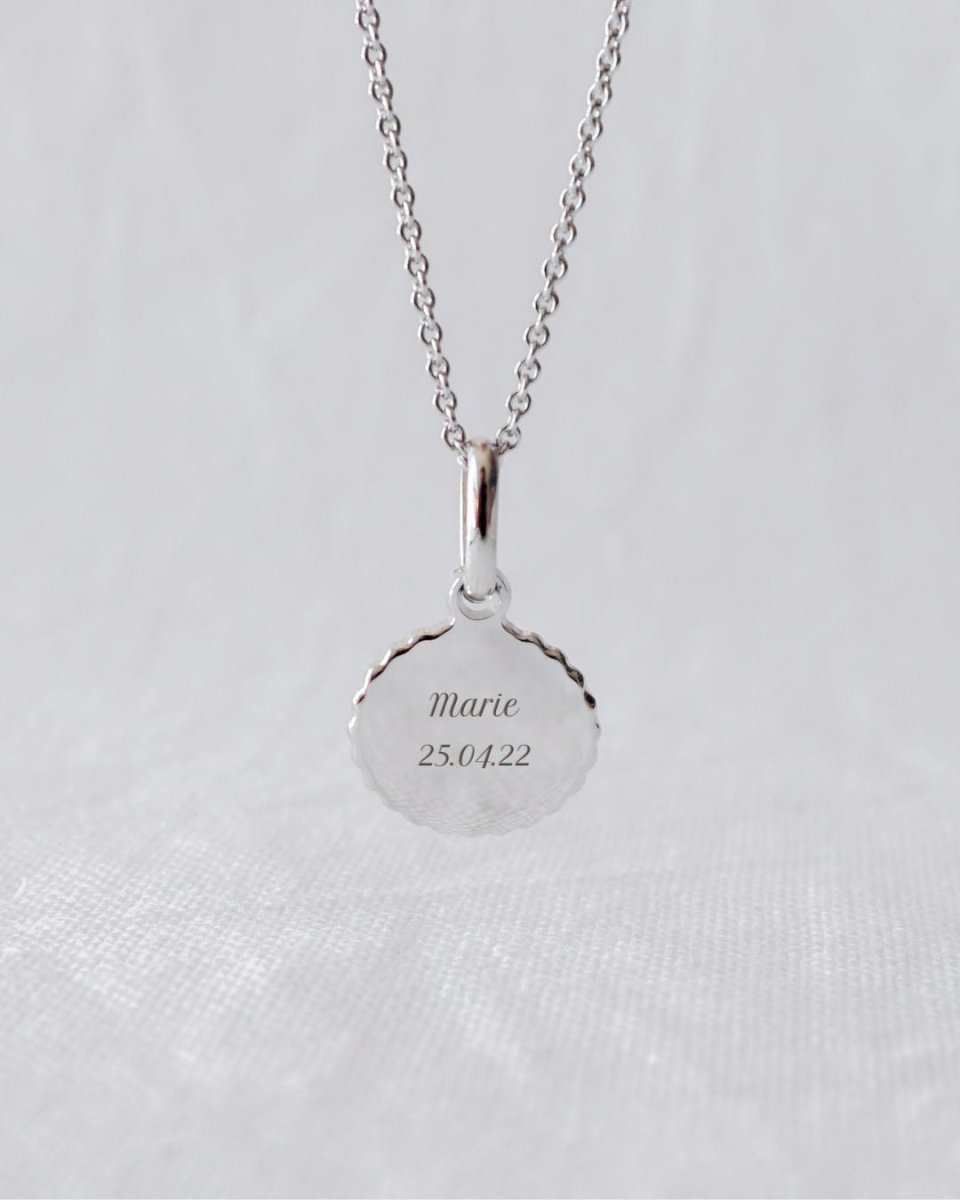 Collier Madeleine canelé argenté rhodié - Mon Petit Poids