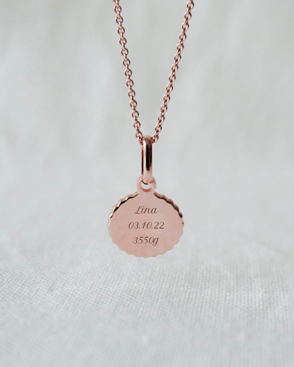 Collier Madeleine canelé enfant plaqué or rose - Mon Petit Poids