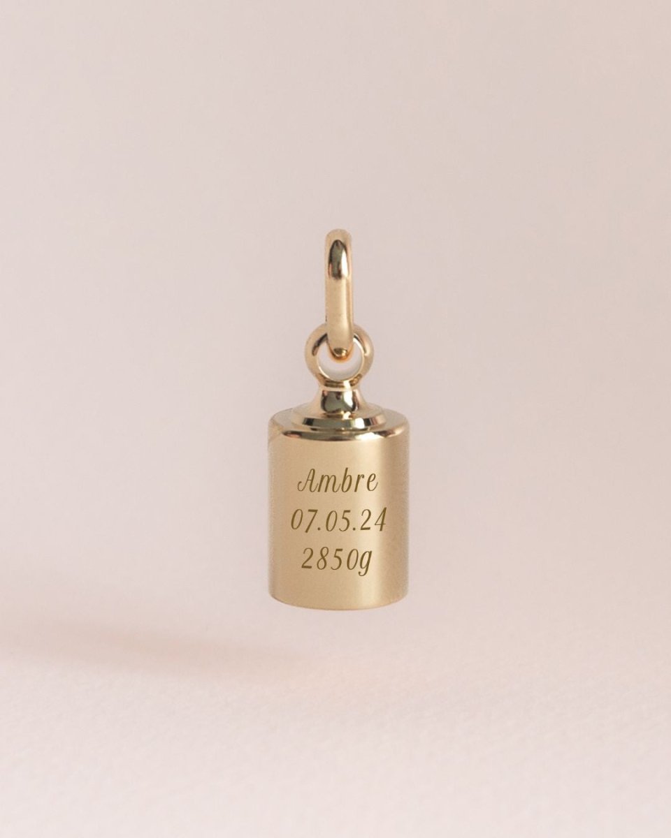 Pendentif Mon Petit Poids enfant plaqué or jaune - Mon Petit Poids