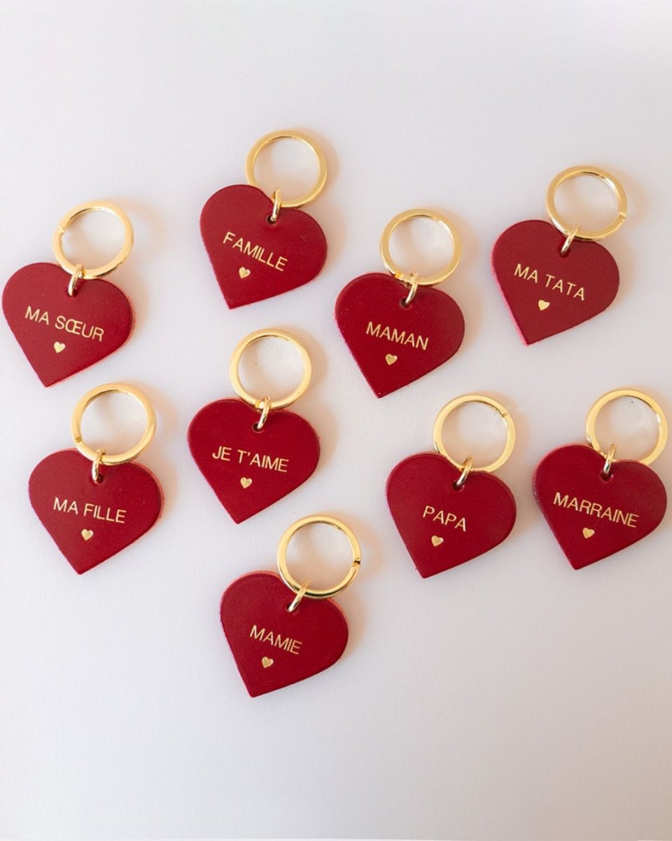 Porte - clés coeur rouge Je t'aime ♥ - Mon Petit Poids