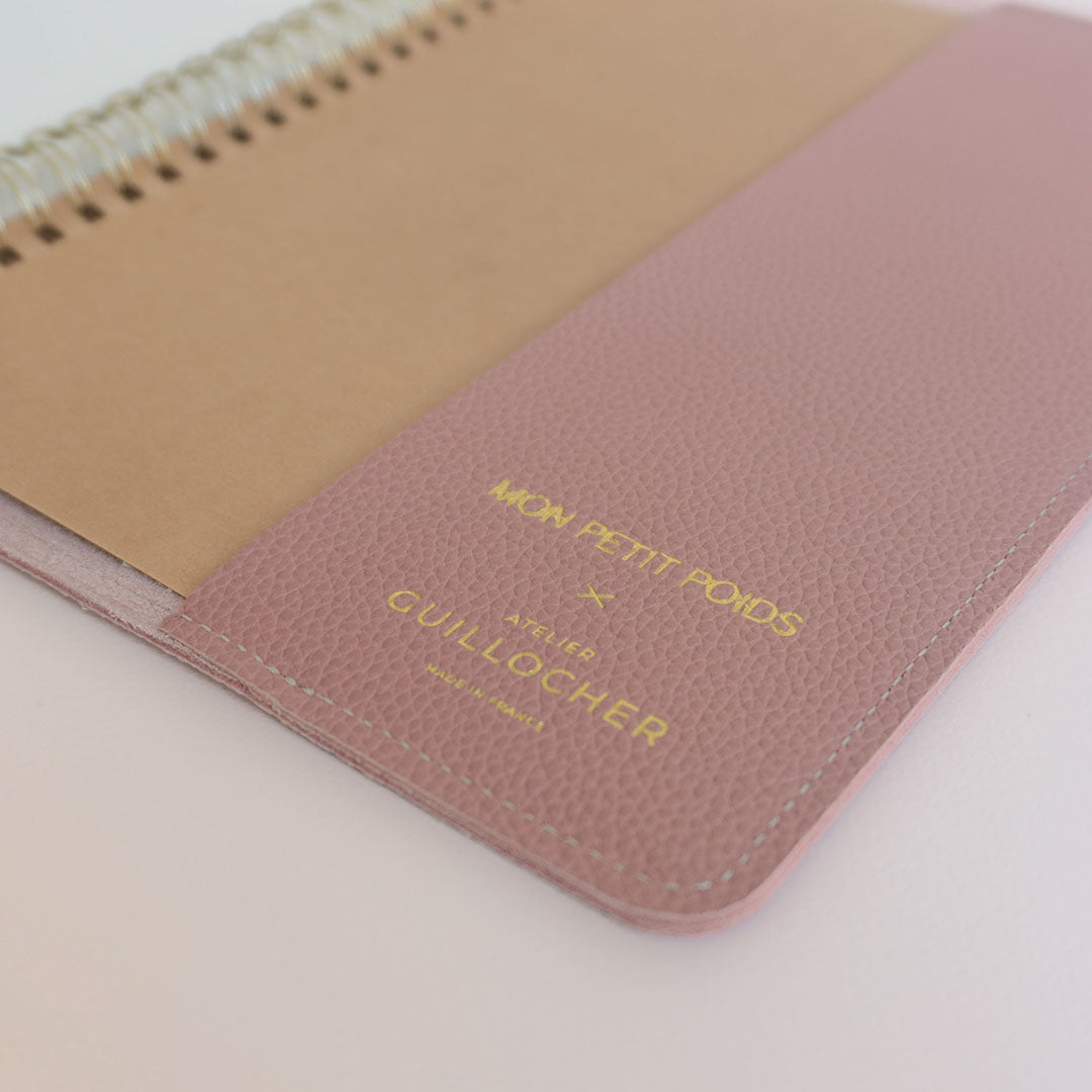 Protège carnet personnalisé Vieux Rose 3