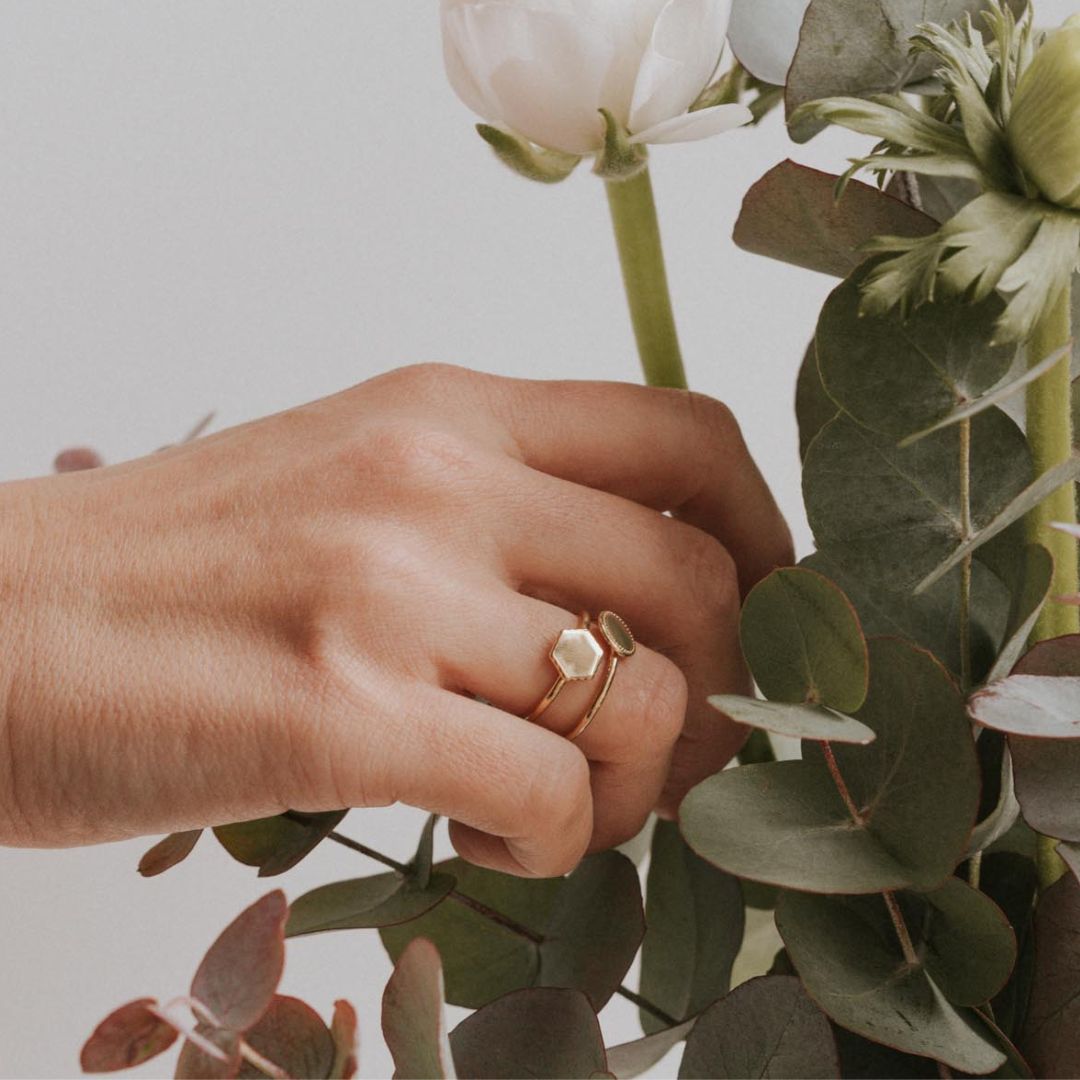 Bague Henriette perlé plaqué or jaune