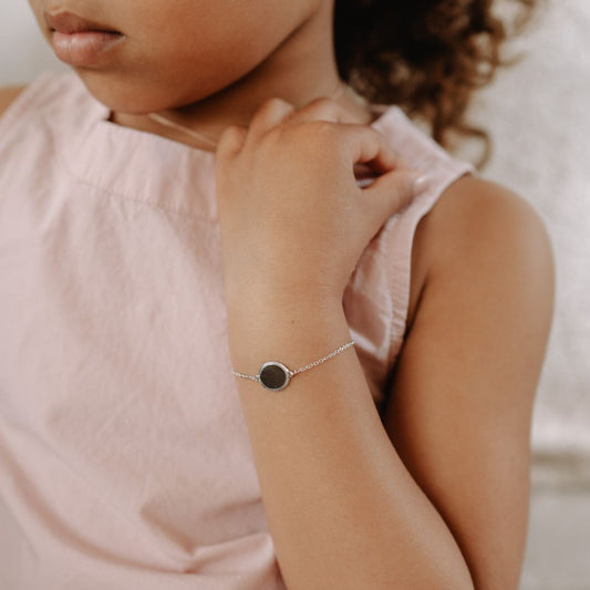 Bracelet médaille Madeleine enfant argenté rhodié