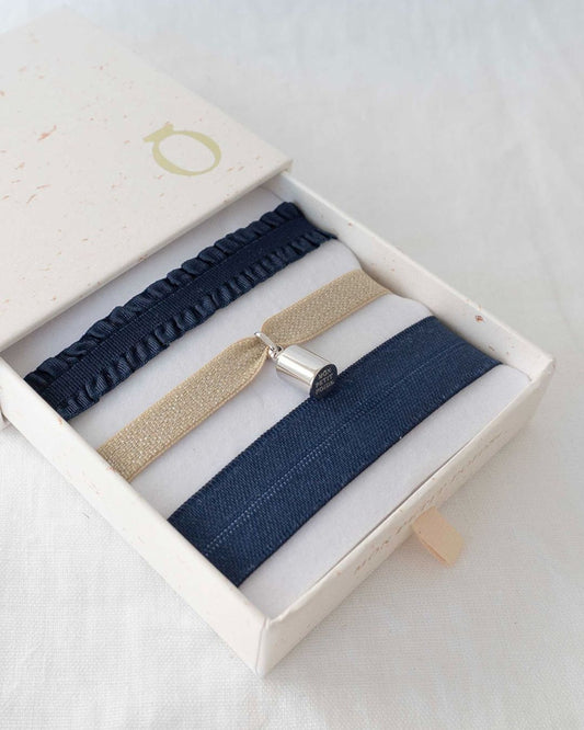 Coffret bracelets Mon Petit Poids bleu argenté rhodié