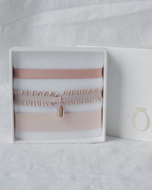 Coffret bracelets Mon Petit Poids nude plaqué or rose