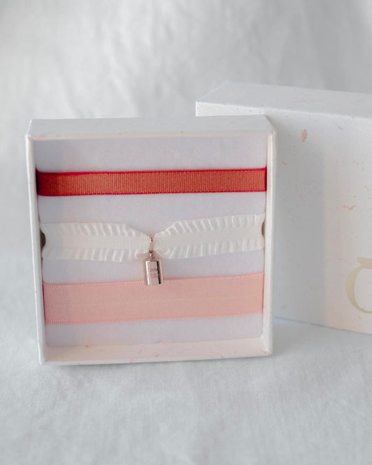 Coffret bracelets Mon Petit Poids pêche plaqué or rose