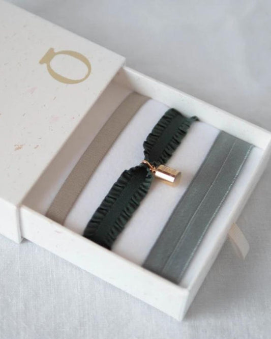 Coffret bracelets Mon Petit Poids vert plaqué or jaune