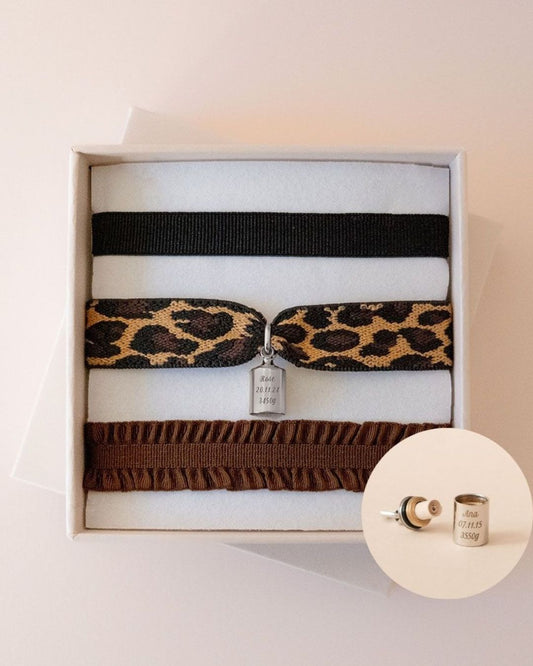 Coffret bracelets Mon Petit Secret léopard argenté rhodié