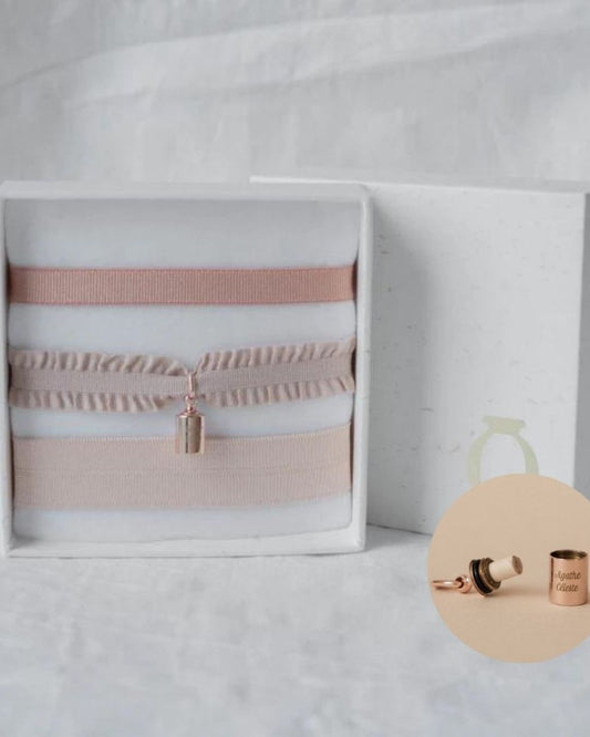Coffret bracelets Mon Petit Secret nude plaqué or rose