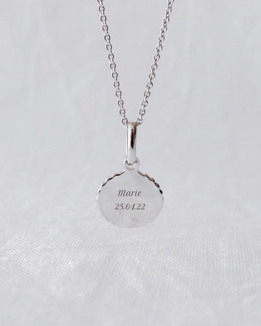Collier Madeleine canelé enfant argenté rhodié