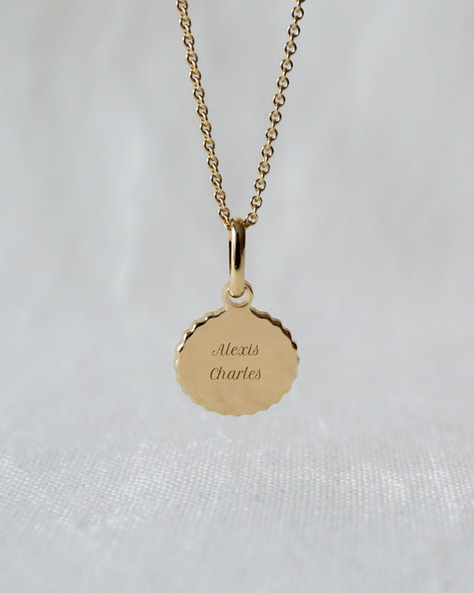 Collier Madeleine canelé enfant plaqué or jaune