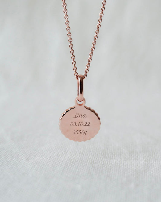 Collier Madeleine canelé enfant plaqué or rose